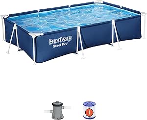 Bestway Steel Pro Dikdörtgen Yer Üstü Havuz Seti 3.00 m x 2.01 m x 66 cm