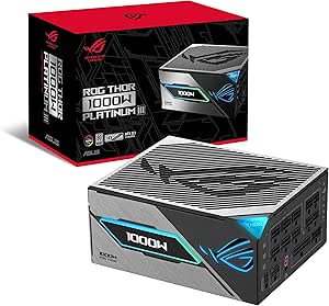 ASUS ROG THOR 1000W PLATINUM III PSU (80 PLUS PLATINUM SERTİFİKALI, ATX 3.1, GaN MOSFET, AKILLI VOLTAJ DÜZENLEYİCİ, MANYETİK OLED EKRAN, 10 YIL GARANTİ)