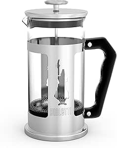 Bialetti – Preziosa French Press: Yaklaşık 350mL kapasiteli kahve hazırlayıcı – 18/10 Paslanmaz Çelik Gövde – Bulaşık Makinesinde Yıkanabilen Borosilikat Cam Sürahi – Paslanmaz Çelik Filtre Sistemi