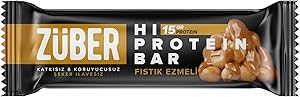 Züber Yüksek Protein Bar Fıstık Ezmeli, 45Gr, 12 Adet