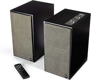 Klipsch The Fives Aktif Hoparlör (Çift) – Titanyum LTS Havalandırmalı Tweeter, Bluetooth Kablosuz Bağlantı, Yüksek Çözünürlüklü Ses, Dinamik Bass Ekolayzırı, Siyah