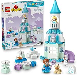 LEGO DUPLO® │ Disney Anna ve Elsa’nın Karlar Ülkesi Şato Partisi 10455 – 2 Yaş ve Üzeri Disney Hayranı Çocuklar için Hayal Gücü Geliştiren Yaratıcı Oyuncak Yapım Seti, Doğum Günü Hediyesi (54 Parça)