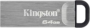 Kingston DataTraveler Kyson 64GB USB Flash Bellek Şık, Kapaksız Metal gövdeli 200MB/s ye Varan Okuma DTKN/64GB