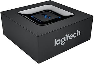 Logitech Kablosuz Bluetooth Adaptör, PC/Mac/Akıllı Telefon/Tablet/AV Alıcısı için Bluetooth Adaptörü, Tek Tuşla Kolay Eşleştirme, Çoklu Erişim Özelliği, 3,5 mm Ses ve RCA Çıkışları, Siyah/Mavi