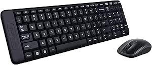 Logitech MK220 Kablosuz Kompakt Klavye Mouse Seti, Sağ ve Sol Elle Kullanıma Uygun Mouse, Sıvı Dökülmesine Dayanıklı, 10 m Kullanım Mesafesi, Türkçe Q Klavye, Siyah