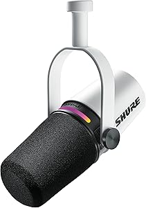 Shure MV7+ Podcast Dinamik Mikrofon. OBS Sertifikalı, Gelişmiş Ses, LED Dokunmatik Panel, USB-C ve XLR Çıkışları, Otomatik Seviye Modu, Dijital Pop Filtresi, Reverb Efektleri, Podcasting, Akış, Kayıt