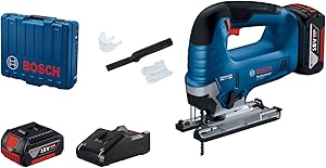 Bosch Professional GST 185 LI Akülü Dekupaj Testere (18 Volt, 2 x 4,0 Ah Akü, Şarj Cihazı, 0-3.500 strok/dak, Ahşapta kesme derinliği: 125 mm, Plastik Çanta)