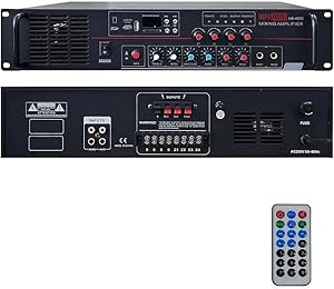 Hepa Merz HB-4600 Mixer Amfi 4 Bölgeli 4 Çıkışlı Anfi Zonlu 4x150W Bluetooth Usb