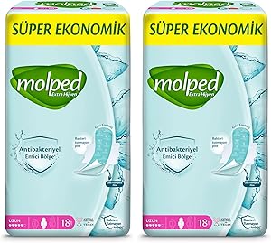 Molped Ultra Hijyenik Ped Ekstra Hijyen Uzun Süper Ekonomik 18 Adet 2li paket