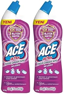 ACE Ultra Power Jel Dağ Ferahlığı Yoğun Çamaşır Suyu + Yağ Çözücü (810 g / 750 mL) 2li paket