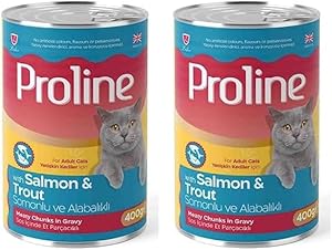 Proline Somonlu ve Alabalıklı Sos İçinde Gravy Yetişkin Kedi Konservesi 400 Gr 2li paket