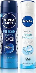 NIVEA Men Erkek Sprey Deodorant Fresh Active 150ml + NIVEA Kadın Sprey Deodorant Fresh Natural 150 ml