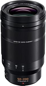 Panasonic H-ES50200E9 Leica DG Vario-Elmarit Kamera Objektifleri (50-200mm/F2.8-4.0, Premium Telezoom, Dual I.S., Toz ve Su Sıçramasına Karşı Koruma, Siyah)