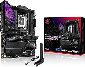 ASUS ROG STRIX Z890-E GAMING WIFI – Intel Z890, LGA1851, DDR5 8800, DP, HDMI, 2xUSB4, 7xM.2, USB3.2, WiFi 7+BT, Aura RGB, 5Gb LAN, ATX, 18+1+2+2 güç, TB4, NitroPath DRAM, NPU BOOST Anakart