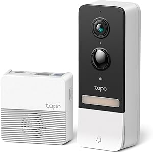 TP-Link Tapo D230S1, 2K 5MP Tapo Akıllı Görüntülü Renkli Gece Görüş Destekli Kapı Zili, Pille çalışır, İki Yönlü Konuşma, IP64, Bulut/Yerel Depolama, Alexa ve Google Home ile Çalışır, Kolay Kurulum