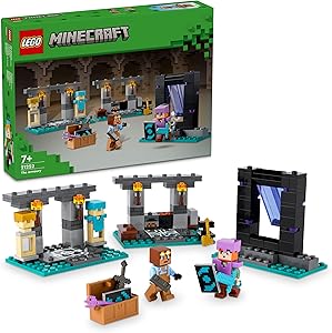 LEGO Minecraft Cephanelik 21252-7 Yaş Ve Üzeri Macera Oyunları Seven Çocuklar için 2 Adet LEGO Minecraft Figürü içeren Yaratıcı Oyuncak Yapım Seti (203 Parça)