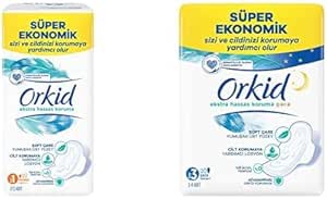 Orkid Extra Hassas Koruma Hijyenik Ped Normal Süper Ekonomik Paket 20 Ped & Orkid Ekstra Hassas Koruma Hijyenik Ped Gece Süper Ekonomik Paket 14 Ped