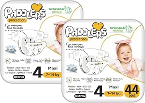 Paddlers Protection Bebek Bezi 4 Numara Maxi 88 Adet (7-14 Kg) 2’li Jumbo Set