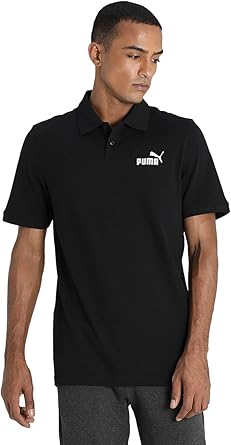 Puma Essentials Pique Men’s Polo Shirt Unisex Yetişkin Polo T-shirt, Puma Black, M