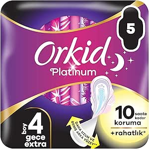 Orkid Platinum Gece Ekstra (Boy 4) 5 Adet Hijyenik Ped