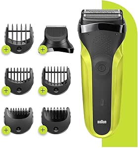 Braun 3 Serisi 300 BT VTGRN 3’ü 1 Arada, Sakal Şekilendirici,Kablosuz ve Kuru Kullanım Tıraş/Traş Makinesi