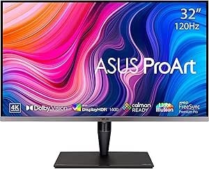 ASUS Proart PA32UCG-K 32″ 4K Mini Led IPS Freesync HDR 3840×2160 5MS 120 Hz Thunderbolt 3 Dp HDMI USB MM Vesa HLG, Dolby Vision, Donanım Kalibrasyonu, UHD Premium Monitör