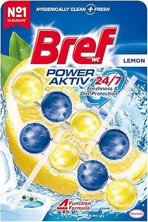 Bref WC Power Aktiv Limon Duo Pack 2’li Klozet Temizleme Topları 1 x 2 Adet , Limon 2, İkili