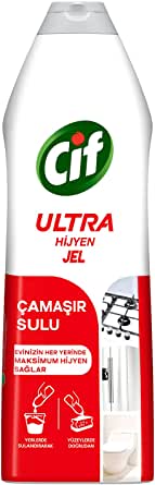 Cif Ultra Hijyen Jel Yüzey Temizleyici Çamaşır Sulu Katkılı Leke Çıkarıcı Yağ Çözücü 750 ml
