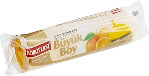 Koroplast Mandarin Kokulu Büyük Boy Çöp Poşeti 10’lu 65×80 cm, Sızdırmaz ve Yırtılmaz, Kötü Koku Karşıtı Kokulu Büyük Boy Çöp Torbası, Geri Dönüştürülebilir Atık Torbası, Güçlü ve Dayanıklı Çöp Poşeti
