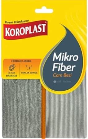 Koroplast Mikrofiber Temizlik Bezi Tekli, Hızlı Kuruyan Uzun Ömürlü Mikrofiber Bez 36×38 cm, Yüksek Emiş Gücü, Tüy ve Çizik Bırakmayan Toz Temizlik Bezi, Mutfak, Ofis, Ev ve Araç Temizliği için İdeal
