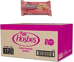 Eti Hoşbeş Çilek Kremalı Gofret 40 g x 24 Adet