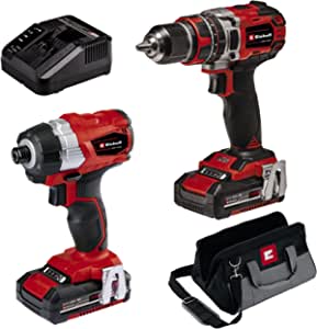 Einhell Akülü Darbeli Vidalama Seti TP-18V Twin Pack BL,Power X-Change (18V, Saklama çantası, 2 x akü ve şarj cihazı dahil – TP-CD 18/50 Li-i + TP-CI 18 Li kömürsüz matkap ve vidalama seti) – 4514209