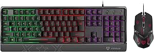 Vertux Orion, oyun klavyesi ve fare, 6 programlanabilir fare, ayarlanabilir 3200 dpi, bilek desteği ve çok renkli LED arka plan aydınlatması