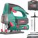 HYCHIKA 800W Dekupaj Testeresi, Maks. Kesme derinliği: 110 mm, 800-3000 SPM, 6 ayarlanabilir hız, 4 kesme modu, eğim açısı ±45°, testere bıçağı saklama kutusu ile 6 testere bıçağı