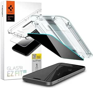 Spigen iPhone 16 Plus / 15 Plus Hayalet Cam Ekran Koruyucu Kolay Kurulum GLAS.tR EZ Fit Privacy HD – AGL07119