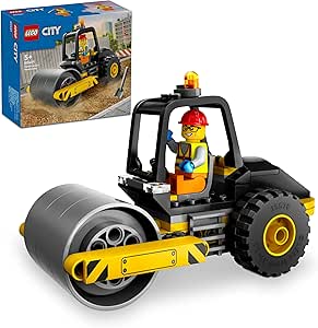 LEGO City Yol Silindiri 60401 – 5 Yaş ve Üzeri Erkek ve Kız Çocuklar için Yapılabilir İnşaat Aracı, Yaratıcı Oyun ve Öğrenim için Harika Doğum Günü Hediyesi Fikri (78 Parça)