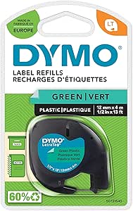 Dymo S0721510, LetraTag Plastik Şerit (12 mm X 4 mt), Yeşil (59425 )
