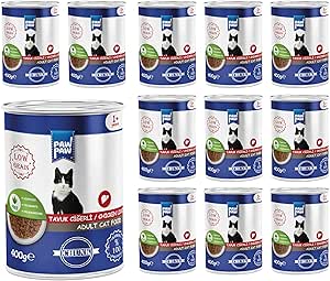 Pawpaw Yetişkin Kedi Tavuk Ciğerli ve Jöleli Konserve Mama 400 Gr x 12 Adet