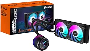 GIGABYTE AORUS WATERFORCE X II 240 Manyetik Kilitleme Mekanizmalı Fan, 60 x 60mm Full Color LCD Ekran, Profesyonal Gaming Sıvı CPU Soğutucu