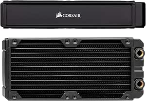 Corsair Hydro X Series XR7 radyatör (240 mm, iki 120 mm fan sabitlemesi, kolay kurulum, bakır konstrüksiyon, yüksek kaliteli poliüretan kaplama, entegre vida kılavuzu) siyah