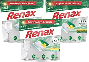 Renax Bulaşık Makinesi Kapsül Deterjanı 22 Kapsül