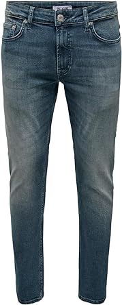 ONLY %26 SONS Erkek ONSLOOM SLIM DM. BLUE 6978 DNM JEANS Jean, Mavi Denim, 28/32