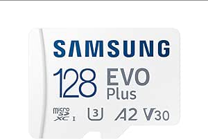 Samsung EVO Plus microSDXC Hafıza Kartı 128 GB, 160 MB/s, U3, V30, A2, ‎MB-MC128SA/TR (2024 Serisi) Beyaz
