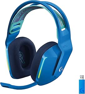 Logitech G G733 LIGHTSPEED Kablosuz Kulak Üstü Oyuncu Kulaklığı, LIGHTSYNC RGB, Blue Voice Mikrofon, Askılı Kafa Bandı, PRO-G Ses Sürücüleri, 29 Saat Pil Ömrü, Mavi