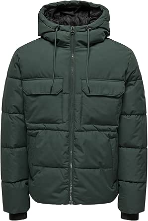 Only %26 Sons, Erkek, ONSELIJAH PCKT. HOOD JACKET OTW NOOS, Mont Ceket, Darkest Spruce, L