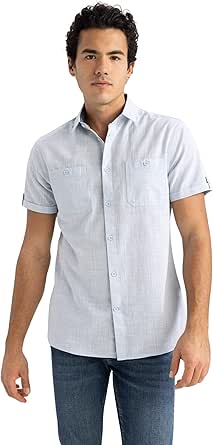 DeFacto Slim Fit Poplin Kısa Kollu Gömlek