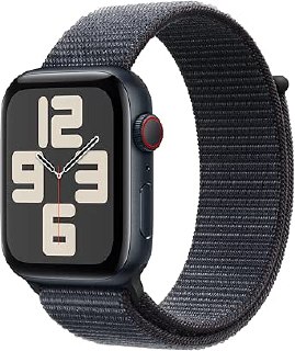 Apple Watch SE GPS + Cellular, 40 mm Gece Yarısı Alüminyum Kasa ve Mürekkep Moru Spor Loop