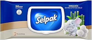 Selpak Organik Bambu ve Pamuk Islak Mendil 1X50