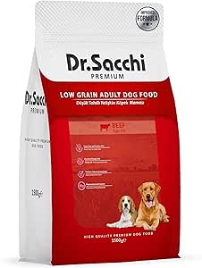 Dr.Sacchi Premıum Düşük Tahıllı Sığır Etli Yetişkin Köpek Maması 1,5 Kg