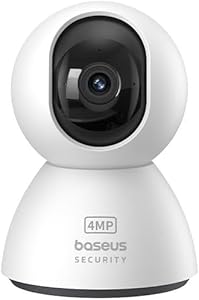 Baseus Security P1 İç Mekan Wi-Fi Kamera, AI Algılama, 360° Pan, Gece Görüşü, 256 GB’a Kadar MicroSD ve Google ve Alexa ile Çalışır,Yapay Zeka Hareket Algılama,Bebek Ağlaması Algılama,Çift Yönlü Ses